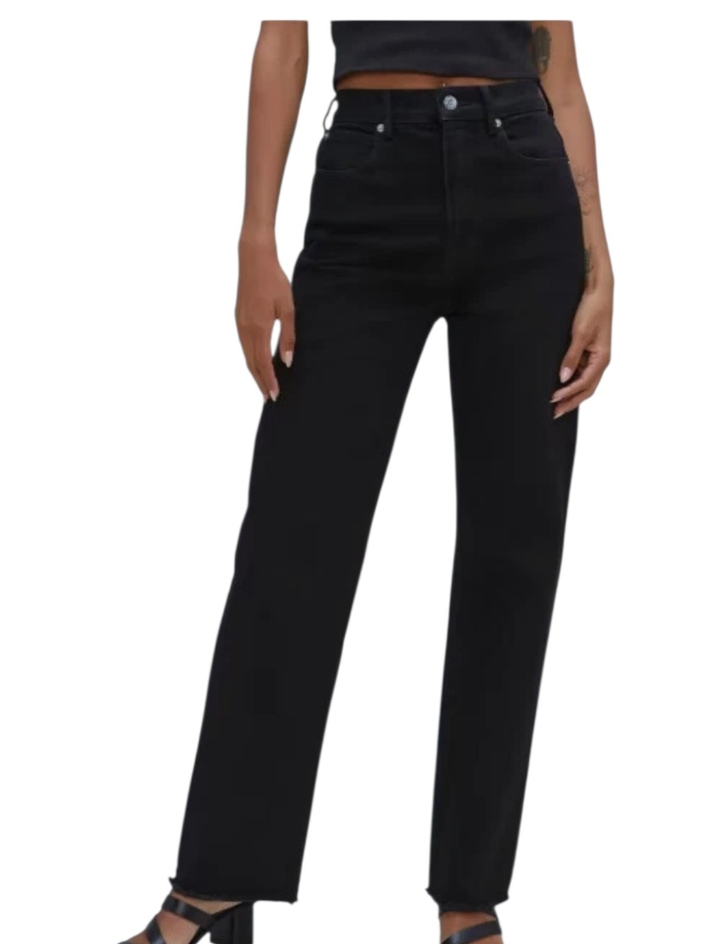 Everlane Way-High Jeans Low Stretch Black High Rise Size 33